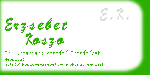 erzsebet koszo business card